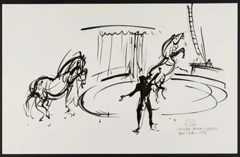 Michel Costiou dessin Chevaux de cirque 1995 2002.81.30 Photo
