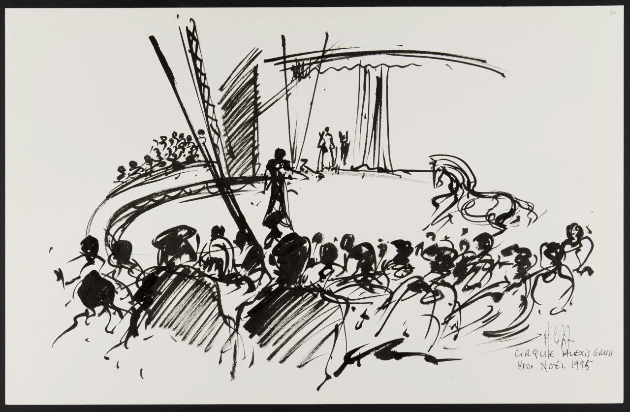 Michel Costiou dessin Cheval de cirque 1995 2002.81.31 Photo