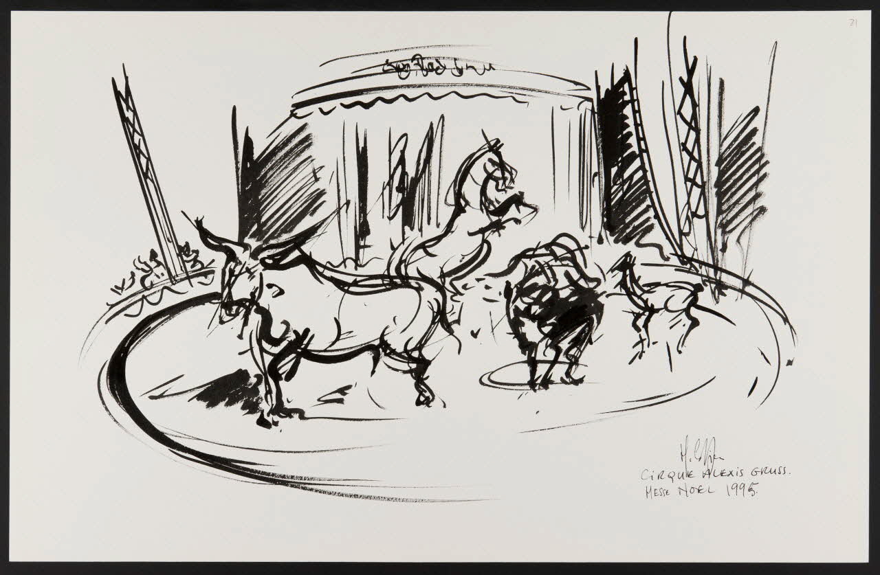 Michel Costiou dessin Cheval de cirque 1995 2002.81.32 Photo