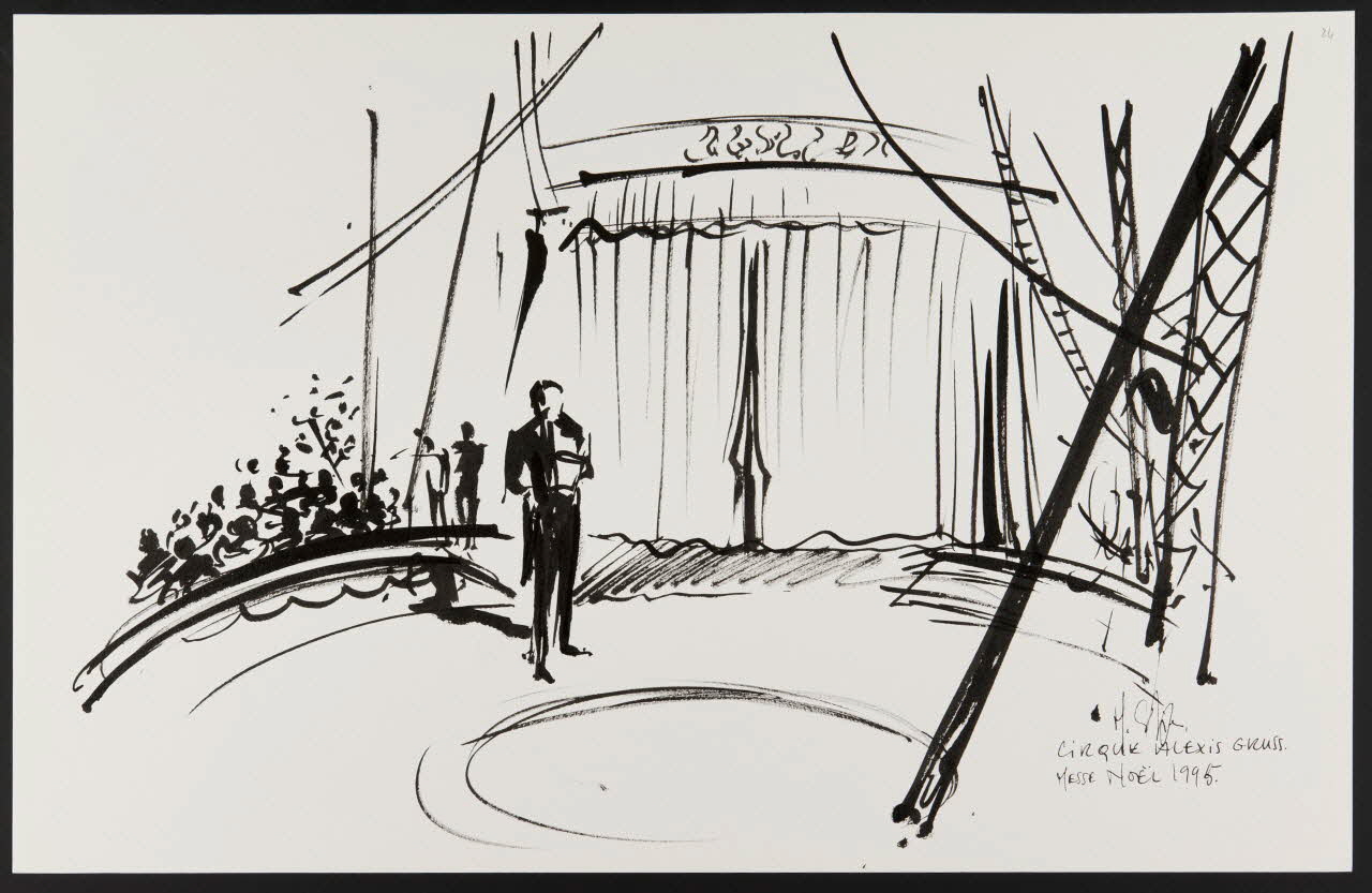 Michel Costiou dessin Scène de cirque 1995 2002.81.35 Photo