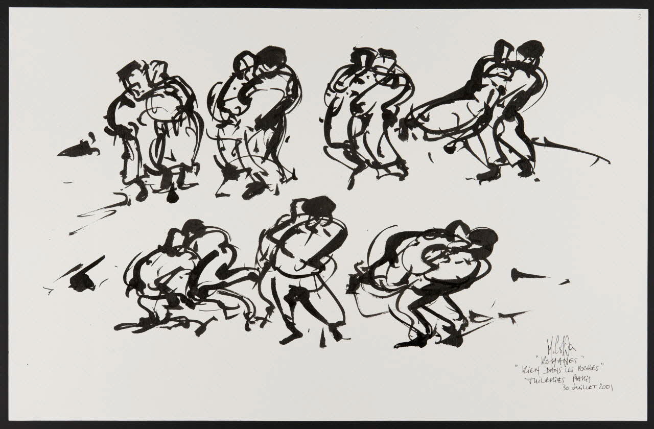 Michel Costiou dessin La lutte 2001 2002.81.40 Photo