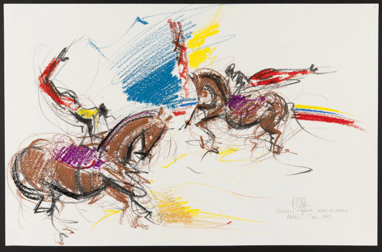 Michel Costiou dessin Scène de cirque 1998 2002.81.70 Photo