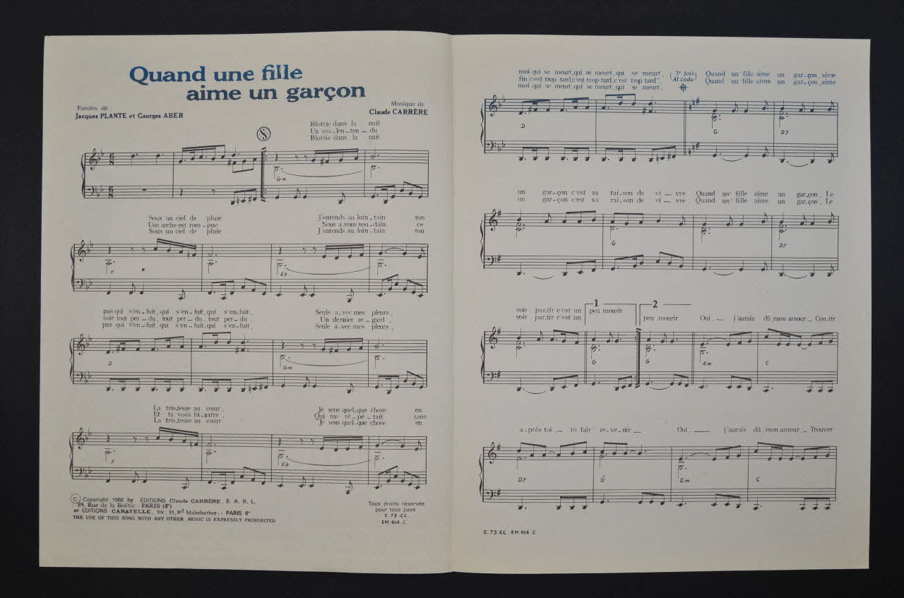 chanson petit format 1969.88.1422 Photo Mucem