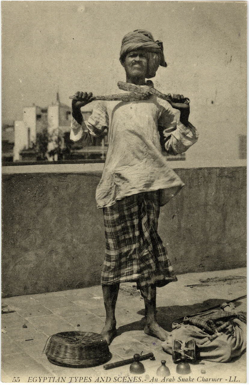 58. Egyptians types and scenes. An  Arab snake charmer. Sou.10.106.1 Photo