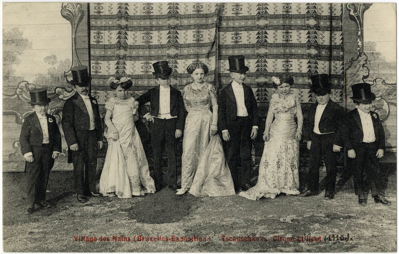 Anonyme Village des nains (Bruxelles-exposition) .Tschuschke's cirque Liliput 1910 Sou.19.43.2 Photo