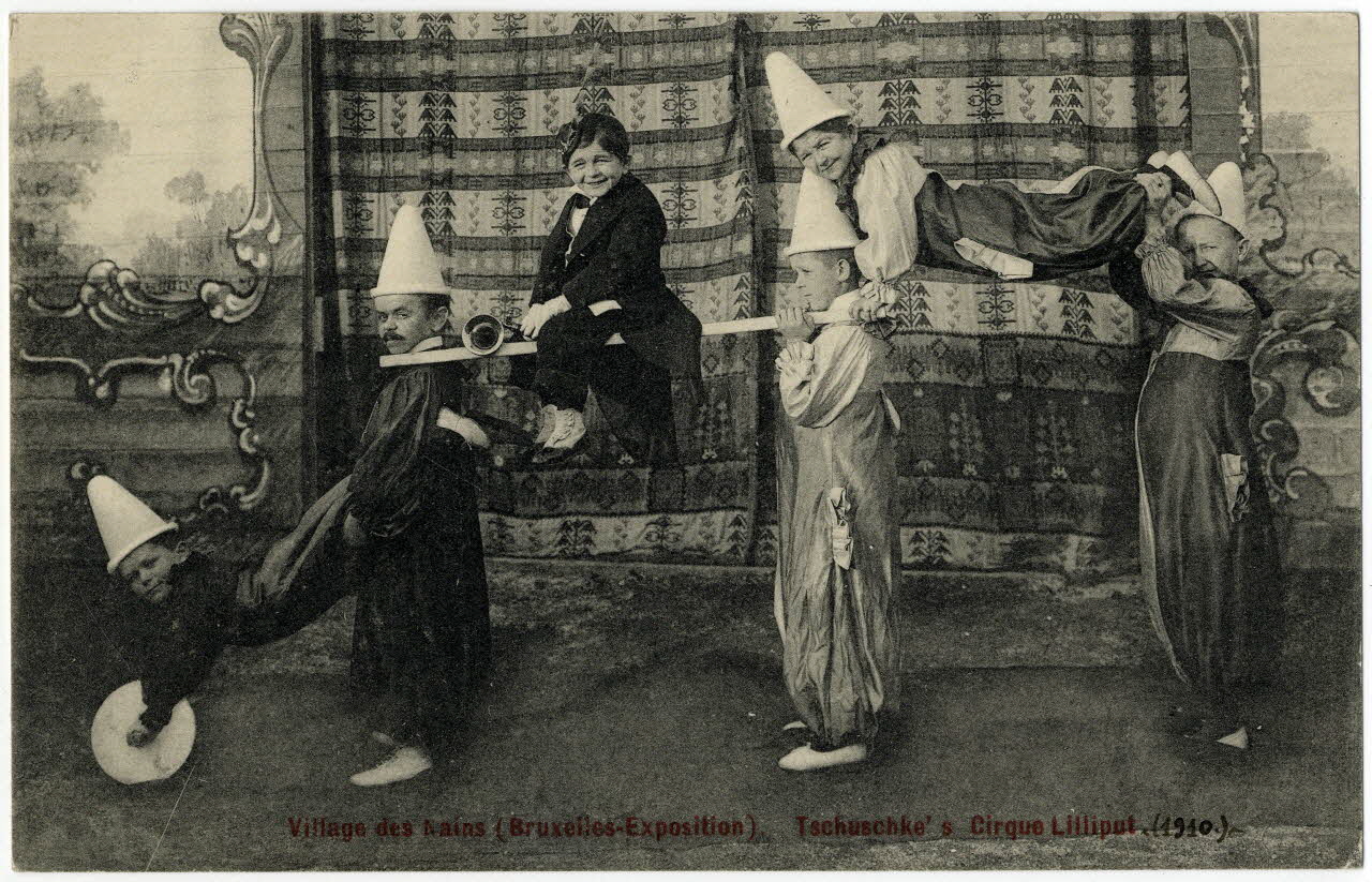 Anonyme Village des nains (Bruxelles-exposition) .Tschuschke's cirque Liliput 1910 Sou.19.44.1 Photo