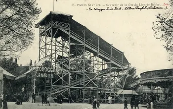 L.J. 55. Paris XIVè arr. Souvenir de la fête du Lion de Belfort. 1906. Le toboggan Louis Lesot (place Denfert-Rochereau) Paris 1906 Sou.2.108.2 Photo