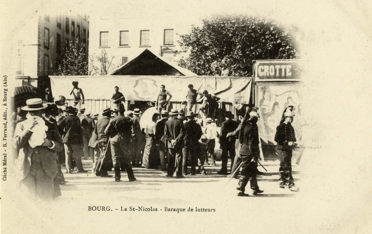 Bourg. La Saint-Nicolas. Baraque de lutteurs Sou.2.13.1 Photo