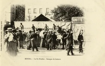 Bourg. La Saint-Nicolas. Baraque de lutteurs Sou.2.13.1 Photo