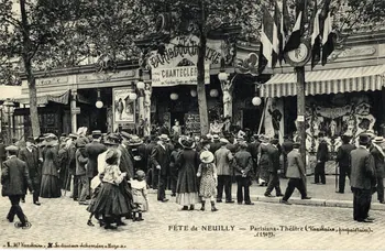 Ernest-Louis-Désiré Le Deley Fête de Neuilly. Parisiana-théâtre (Vaxelaire, propriétaire). 190? [de gauche à droite :] M. Vaxelaire, le danseur dahoméen Zozo Hauts-de-Seine, Paris (75) 1895-1905 Sou.2.30.2 Photo