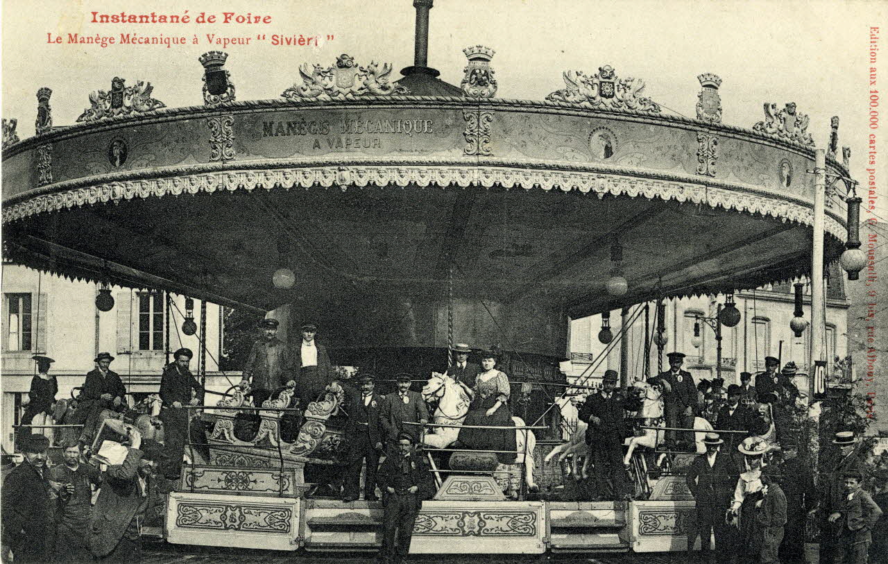 Instantané de foire. Le manège mécanique à vapeur Sivièri. Sou.2.55.1 Photo
