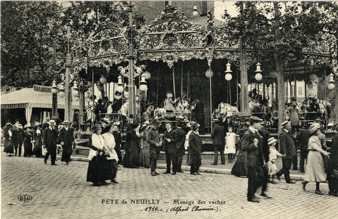 Ernest-Louis-Désiré Le Deley Fête de Neuilly. Manège des vaches. 1910. (Alfred Chemin). Hauts-de-Seine, Paris (75) 1910 Sou.2.67.1 Photo
