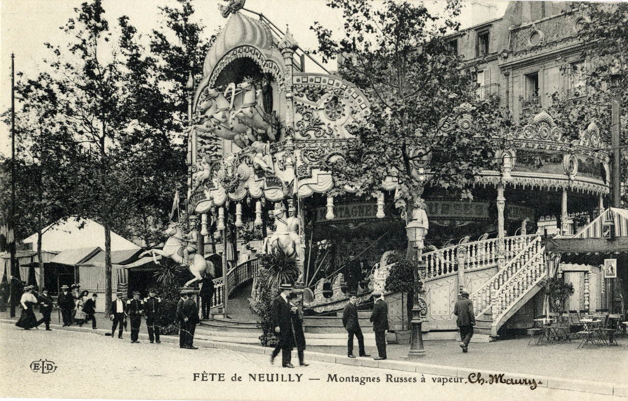 Fête de Neuilly. Montagnes russes à vapeur. Ch. Maury. Sou.2.73.2 Photo