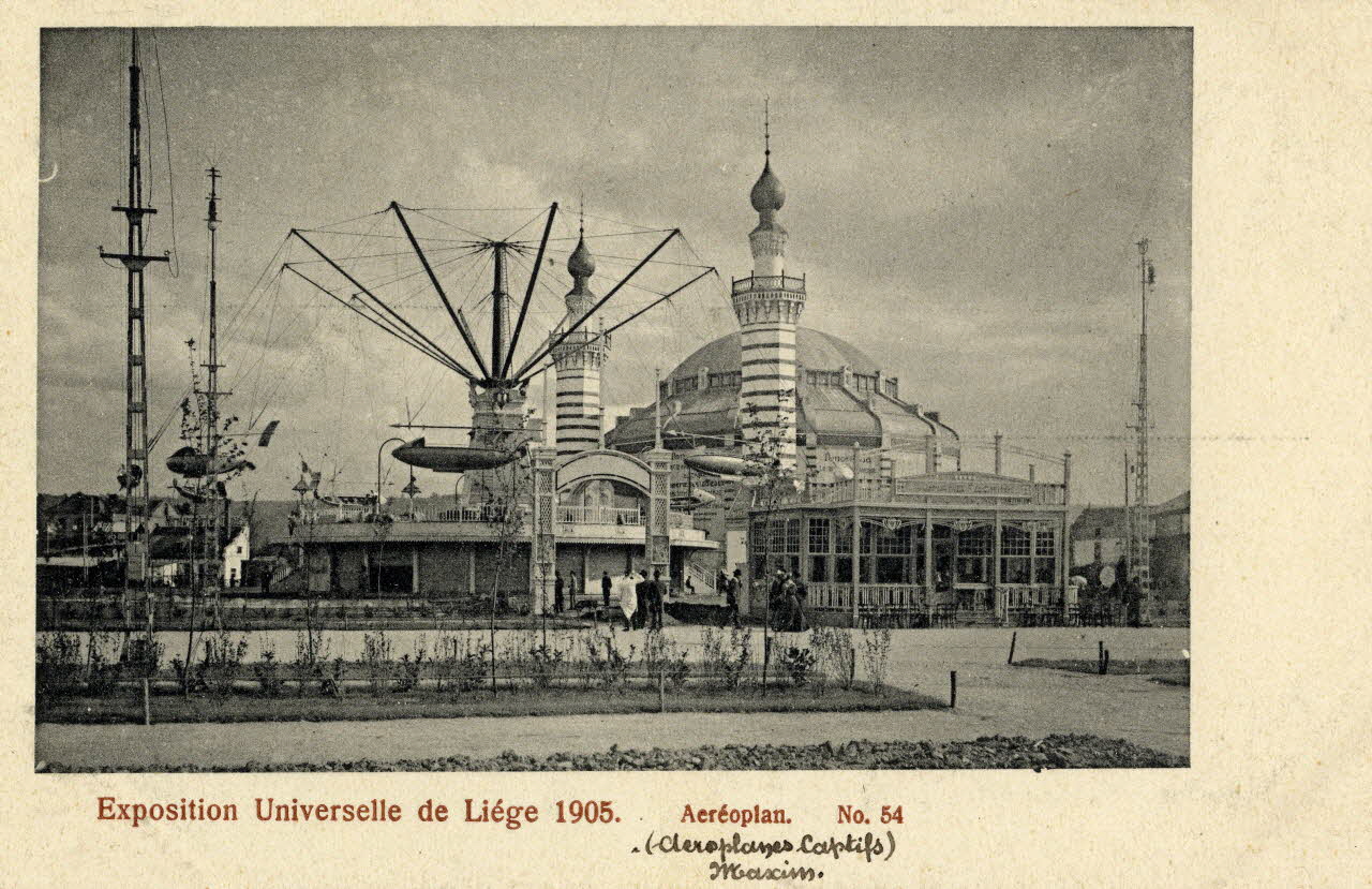 Exposition Universelle de Liège 1905. Aéroplan (aéroplanes captifs) Maxim. 1905 Sou.2.99.2 Photo