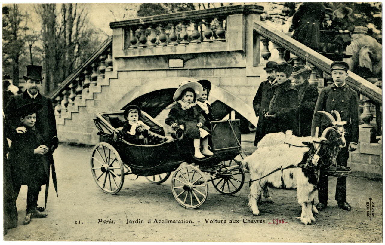 Royer Paris, Jardin d'Acclimatation. Voiture aux chèvres. 1905 Paris, Nancy (54) 1905 Sou.20.101.1 Photo