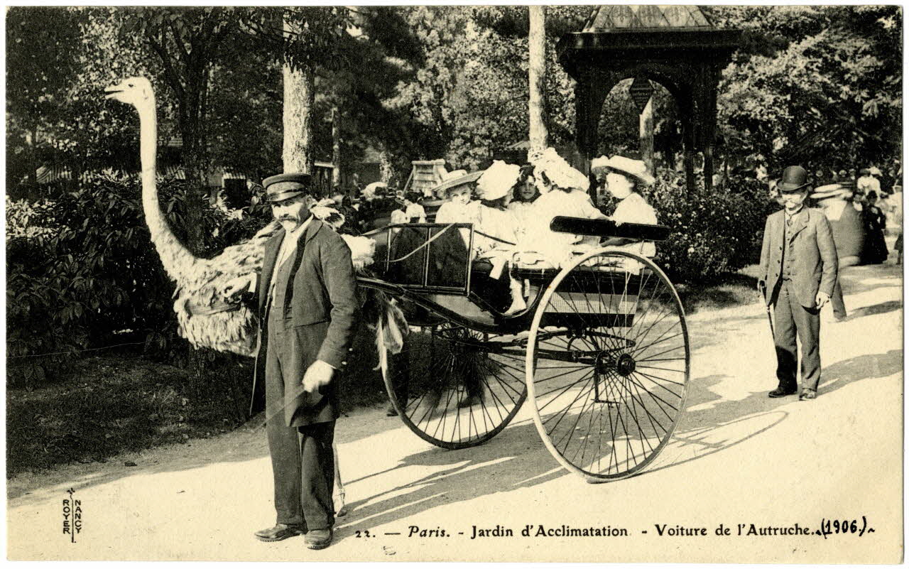 Royer Paris, Jardin d'Acclimatation. Voiture de l'autruche. 1905 Paris, Nancy (54) 1905 Sou.20.120.2 Photo