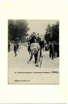 Ernest Louis Le Deley Jardin d'Acclimatation, promenade sur l'éléphant (1902) Paris, Paris (75) 1902 Sou.20.31.1 Photo