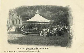 Le 14 juillet à Surgères. Chevaux de bois. Sou.3.125.2  Photo