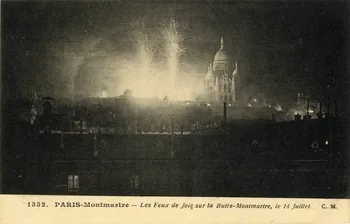 Paris Montmartre. Les feux de joie sur la butte Montmartre, le 14 juillet. Sou.3.187.1  Photo