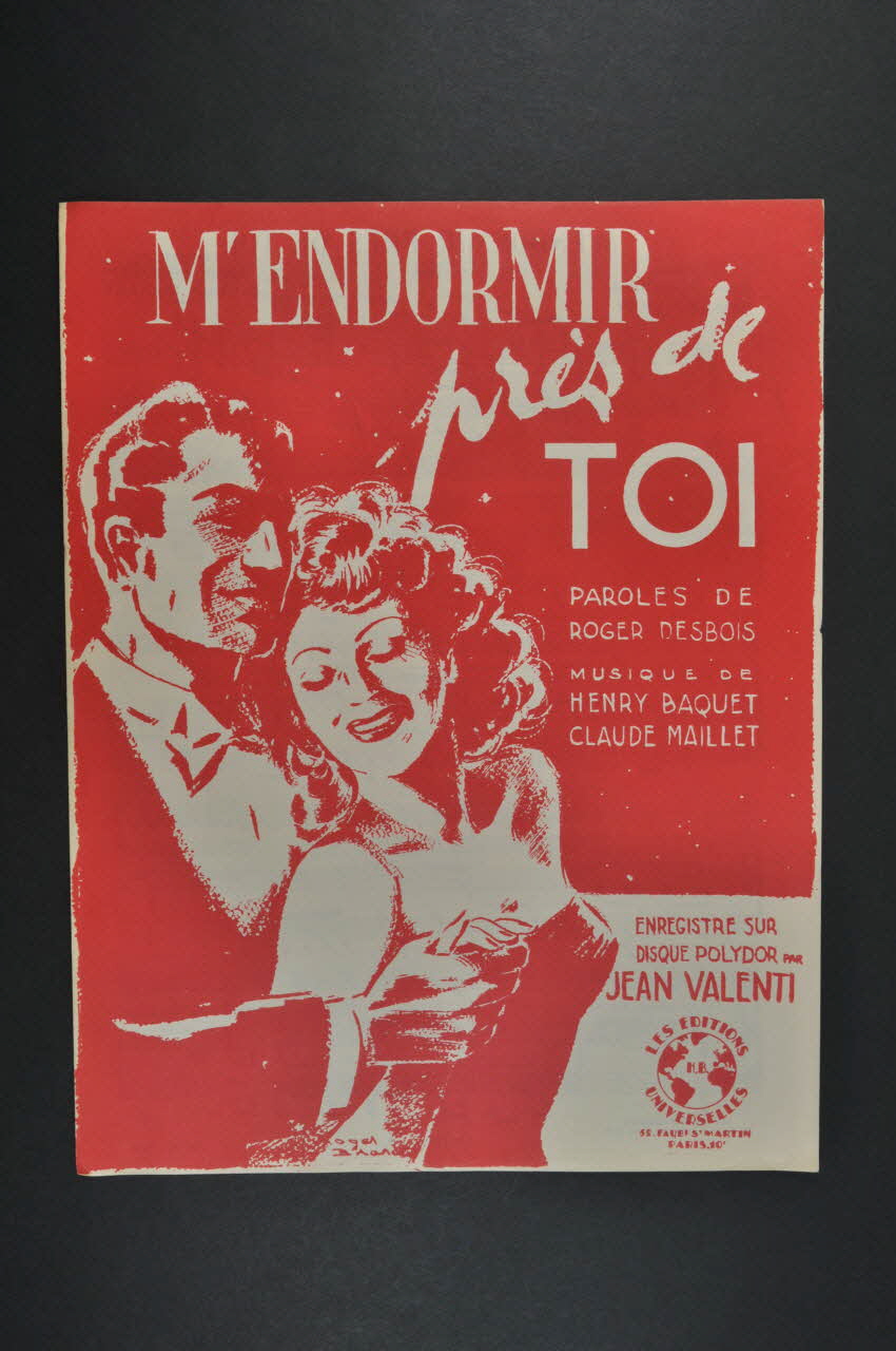 partition de musique M'endormir près de toi 1969.88.1466 Photo Mucem
