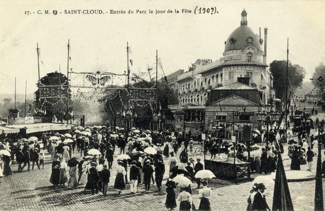 Edition artistique C.M Entrée du parc le jour de la fête (190?). Hauts-de-Seine, Saint-Cloud (92) 1895-1905 Sou.3.68.2 Photo