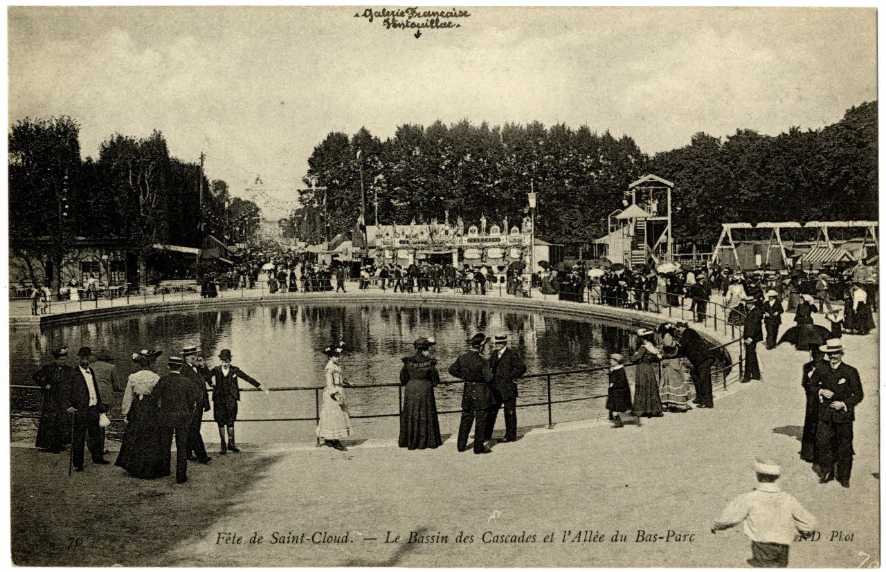 Fete de Saint-Cloud. Le bassin des cascades et l'allée du Bas-Parc. Galerie française Ventouillac Sou.3.72.1 Photo