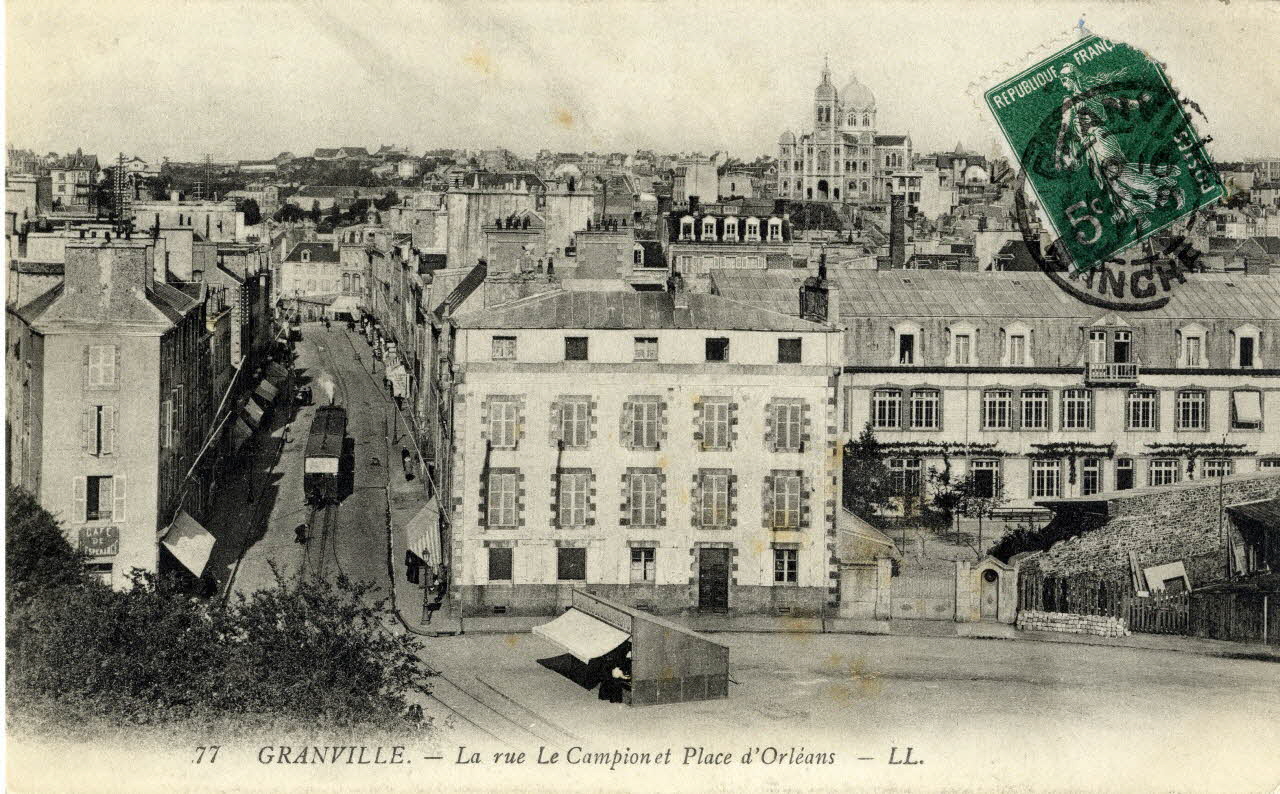 77. Granville. La rue Le Campion et place d'Orléans. Sou.3.98.1 Photo