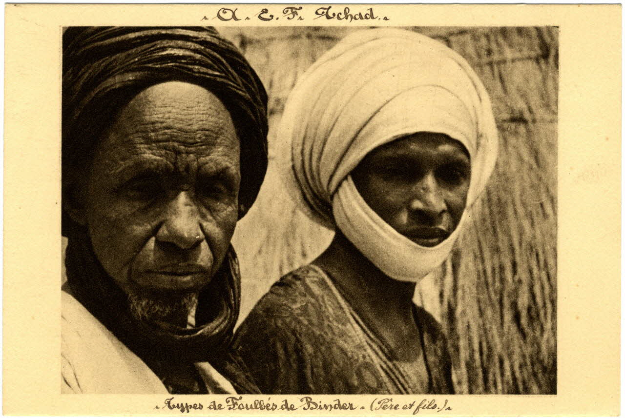 A.E.F. Tchad. Type de Foulbé de Binder (père et fils) Sou.31.3.3 Photo