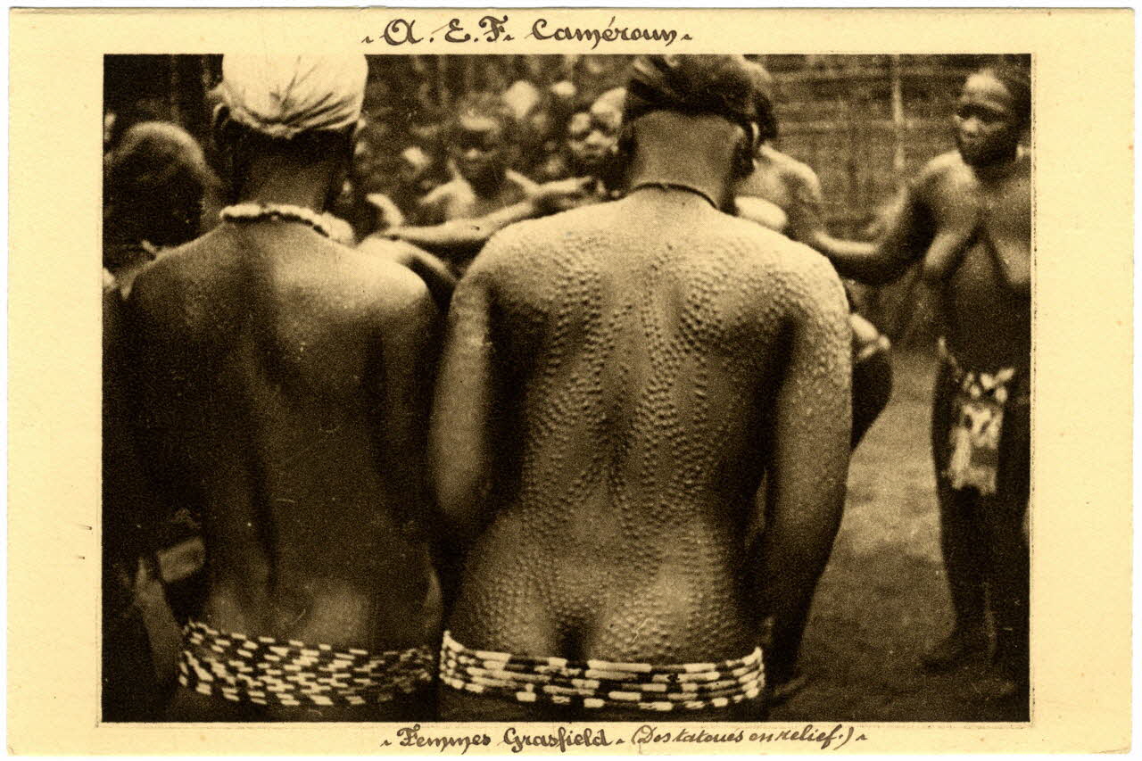 A.E.F. Cameroun. Des tatoués en relief Sou.31.5.4 Photo