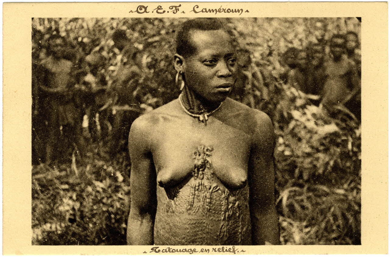 A.E.F. Cameroun. Tatouage en relief Sou.31.6.2 Photo