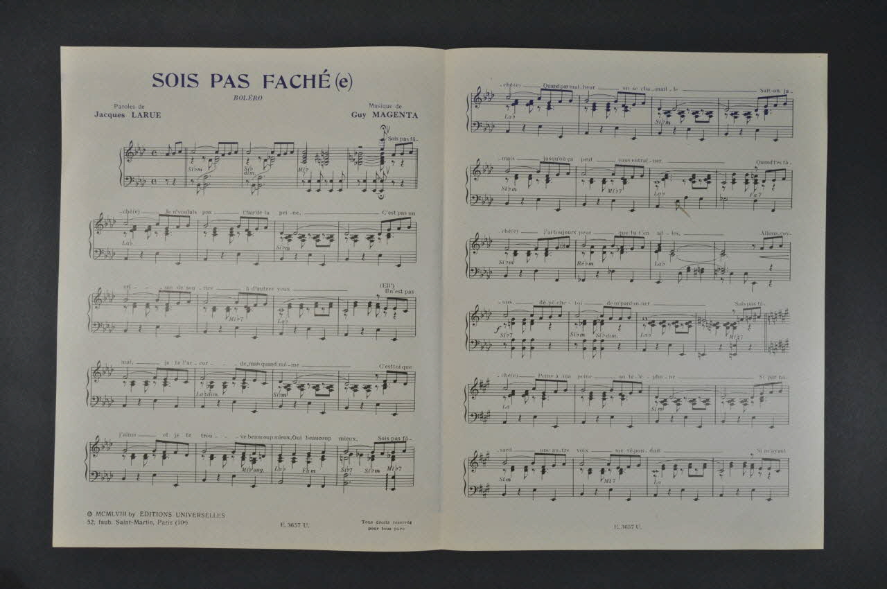chanson petit format 1969.88.1479 Photo Mucem