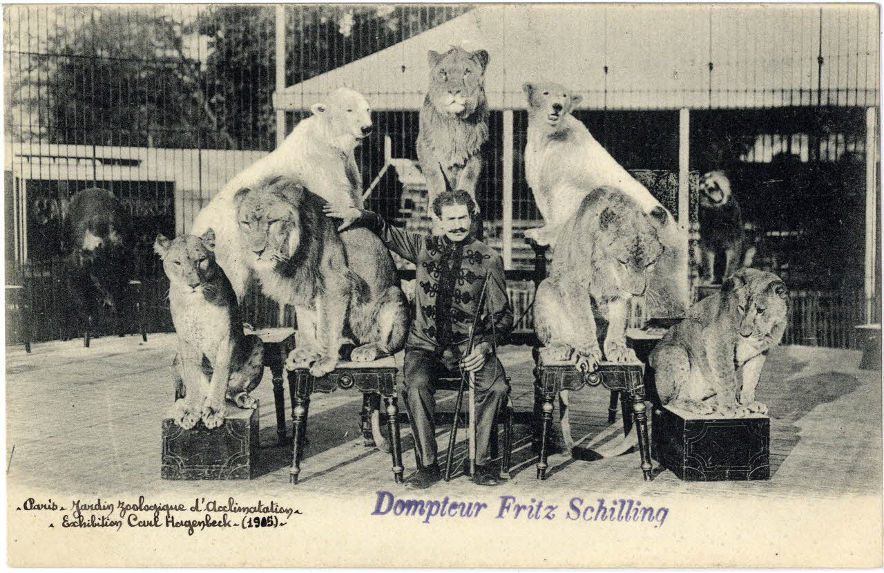 Knackstedt et Näther Paris, Jardin zoologique d'acclimatation. Exhibition Carl Hagenbeck (1905). Dompteur Fritz Schilling. Paris, Hambourg (Allemagne) 1905 Sou.6.58.1 Photo