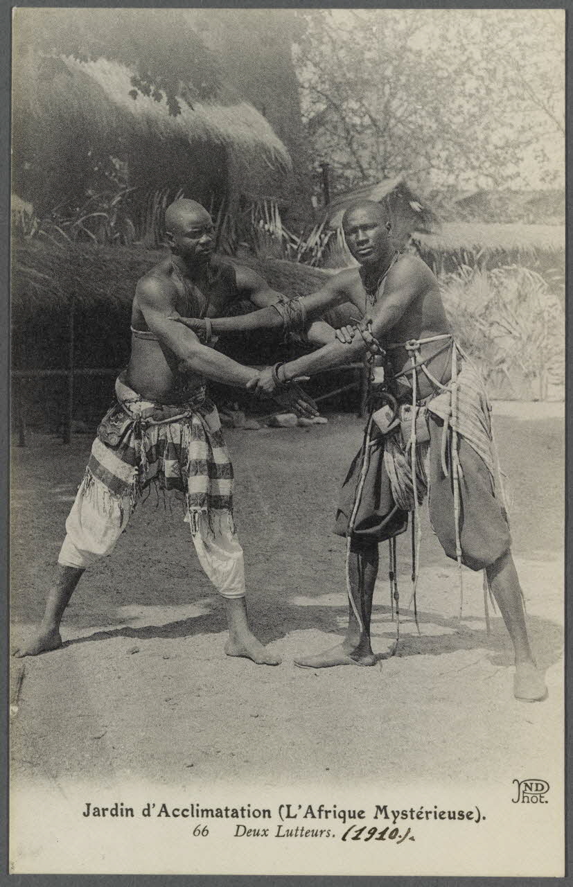 Jardin d'acclimatation (l'Afrique mystérieuse). Deux lutteurs (1910) Sou.A.1316 Photo