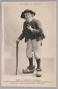carte postale Le Sorcier de la Montagne Laouic Coz racontant ses Conchenous (vieilles Histoires Bretonnes) Sou.B.107 Photo