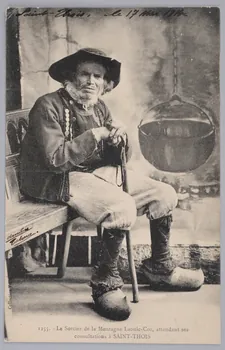VILLARD; Le sorcier de la montagne Laouic-Coz attendant ses consultations Bretagne, France 1914 Sou.B.109 Photo