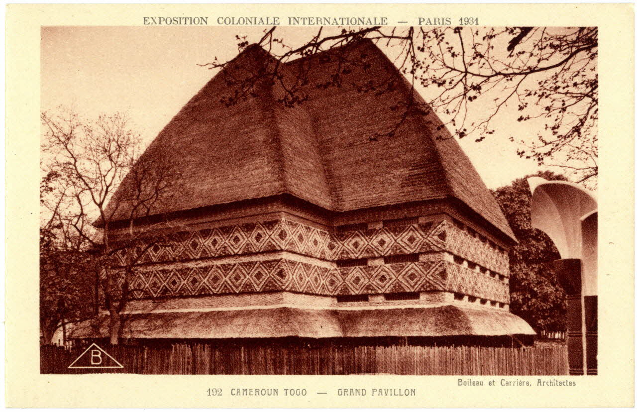 Braun et Cie Exposition coloniale internationale. Paris 1931. Cameroun-Togo. Grand Pavillon. Boîleau et Carrière, architectes Paris, Paris (75) 1931 Sou.B.26 Photo