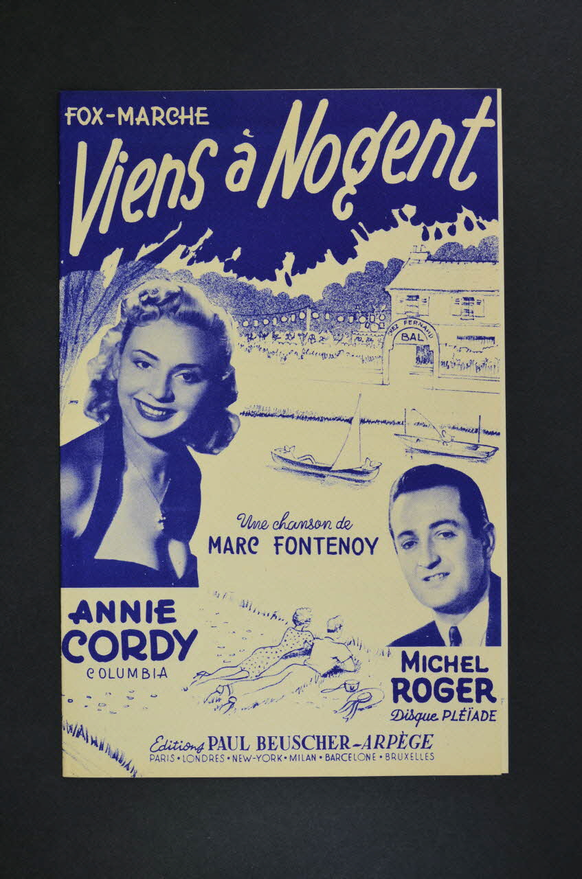 Marc Fontenoy ; Annie Cordy ; Michel Roger ; Paul Beuscher, Editions chanson petit format 1954 1969.88.15 Photo Mucem