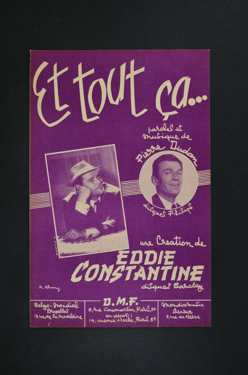 Pierre Dudan ; Eddie Constantine ; D.M.F chanson petit format 1956 1969.88.1504 Photo Mucem