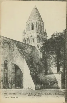 carte postale CASERNE TAILLEBOURG. CLOCHER DE L'ABBAYE. Cr BAUTZEN Charente-Maritime 1903-1920 010087 Photo