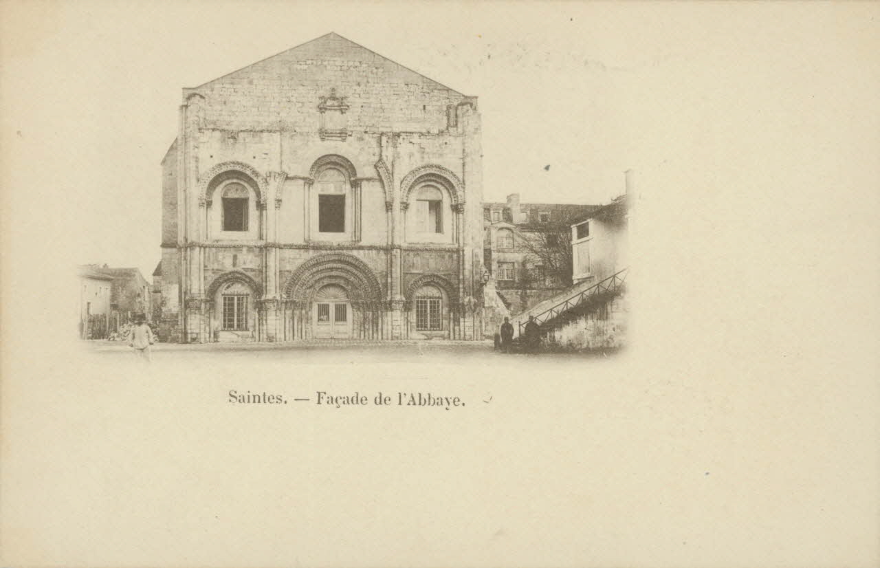 carte postale FACADE DE L'ABBAYE Charente-Maritime 1903 010093 Photo