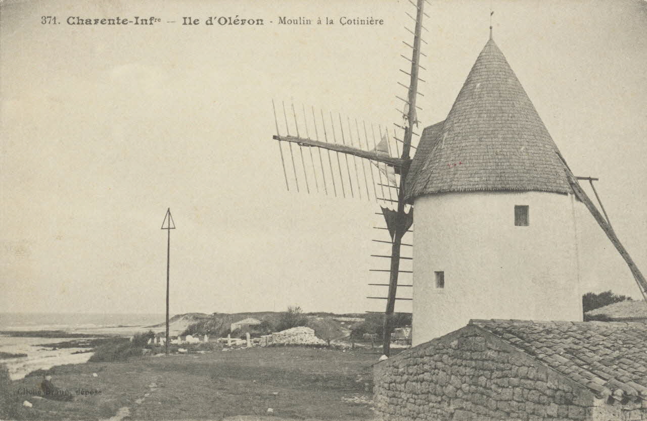 carte postale ILE D'OLERON-MOULIN A LA COTINIERE 1903-1950 010167 Photo