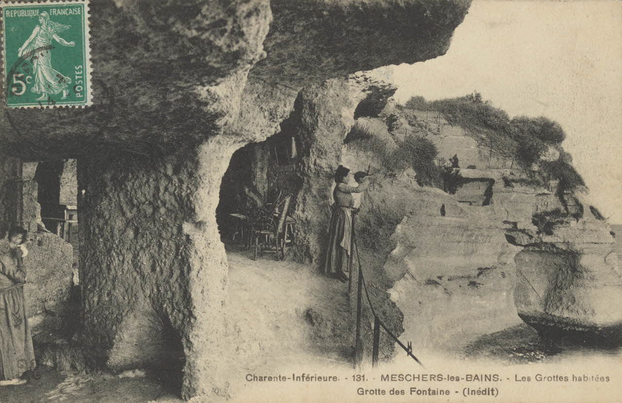 carte postale MESCHERS-GROTTES HABITEES Charente-Maritime 1903-1920 010188 Photo
