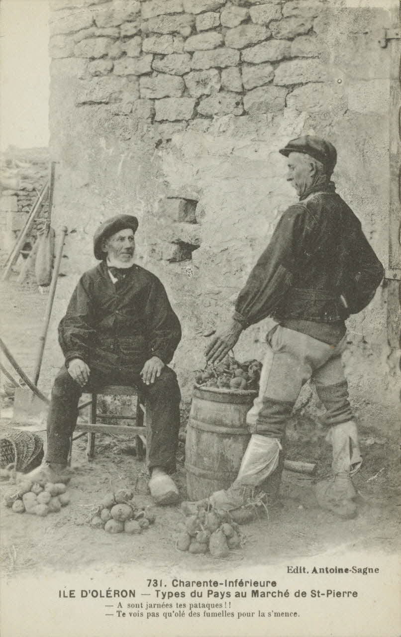 carte postale TYPES DU PAYS-MARCHE DE ST PIERRE Charente-Maritime 1933 010266 Photo