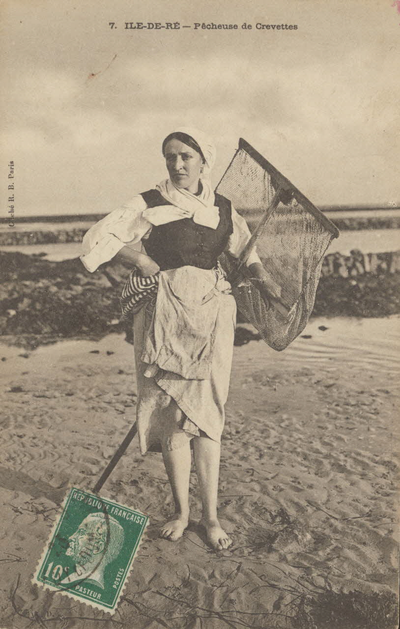 carte postale ILE-DE-RE-PECHEUSE DE CREVETTES 1903 010322 Photo