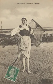 carte postale ILE-DE-RE-PECHEUSE DE CREVETTES 1903 010322  Photo