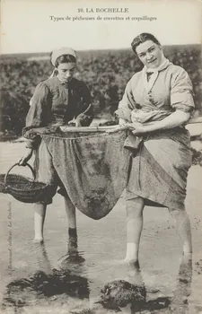 carte postale TYPES DE PECHEUSES DE CREVETTES Charente-Maritime 1903-1950 010365  Photo