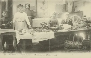 carte postale MARCHANDES AUX HALLES Charente-Maritime 1903-1920 010383 Photo