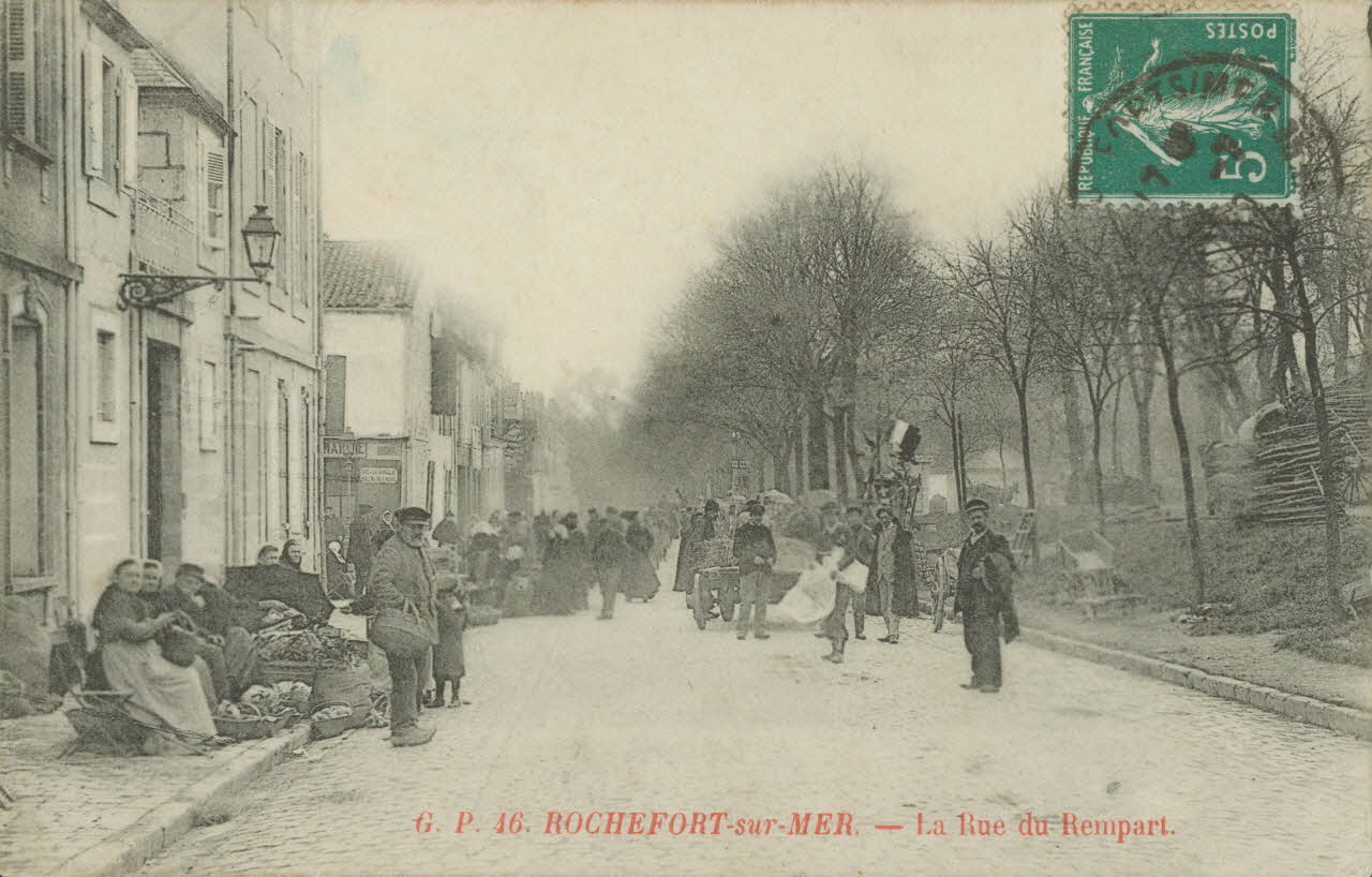 carte postale LA RUE DU REMPART Charente-Maritime 1903-1920 010387 Photo