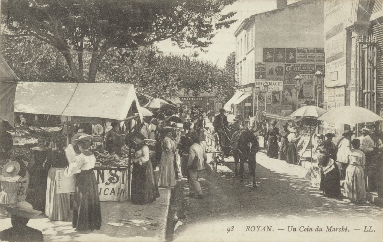 carte postale UN COIN DU MARCHE Charente-Maritime 1903-1920 010394 Photo