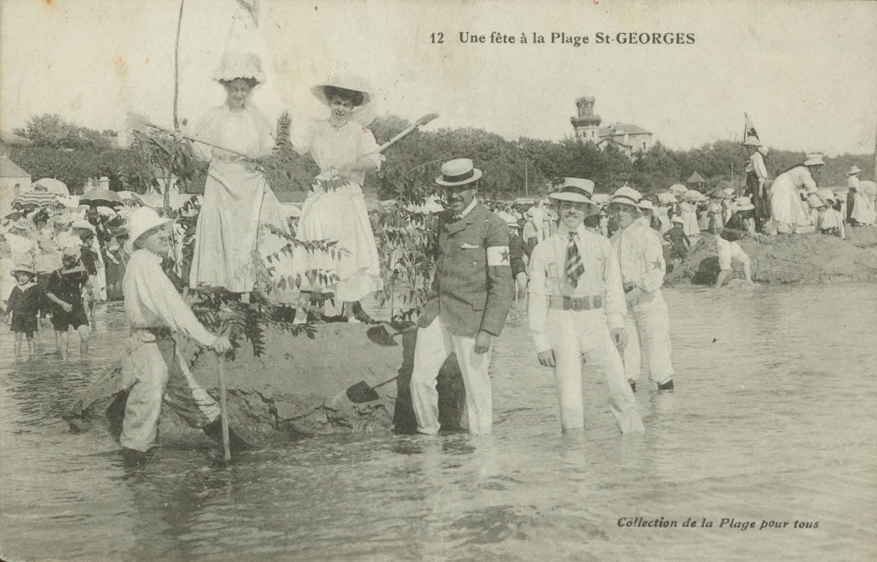 carte postale UNE FETE A LA PLAGE ST GEORGES Charente-Maritime 1903 010403 Photo